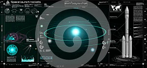 Space launch rockets in the HUD style